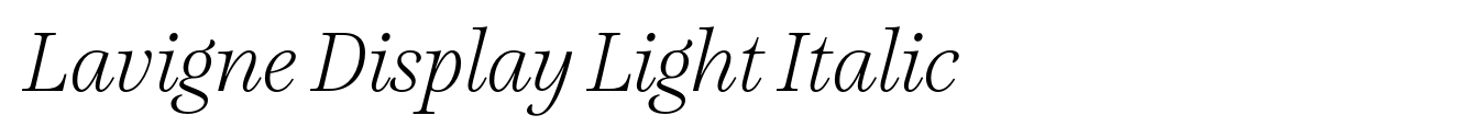 Lavigne Display Light Italic